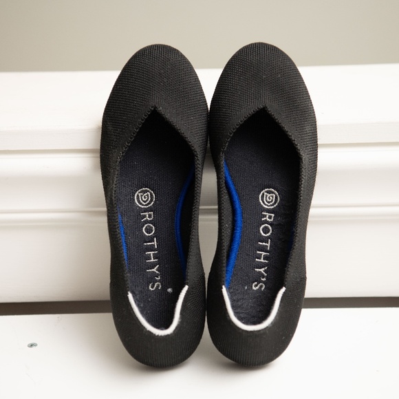 Rothy's The Flat Black Slip On Ballet Shoe Women's Size US 7 Flat Round Toe - Picture 1 of 6